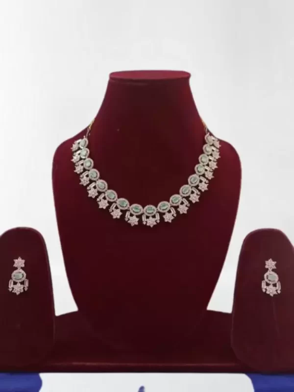 American diamond necklace with earrings