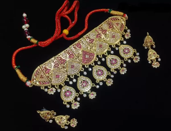 rajputi jewellery combo set - one gram gold