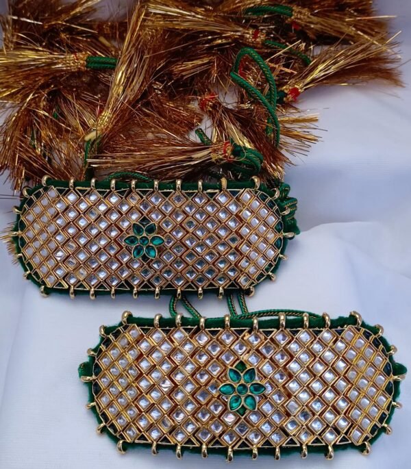 kundan green bajband armlet set