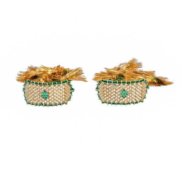 White Gold Polish Plated Green Baju Band For Girls And Women - Image 2