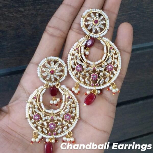 One Gram Gold Polish Plated Chand Bali Earrings