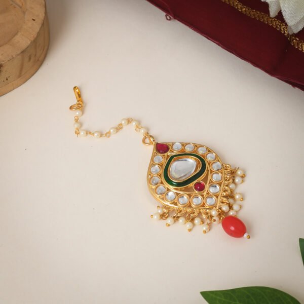 Big Size Kundan Maangtikka For Saree Suite And Lehnga - Image 2