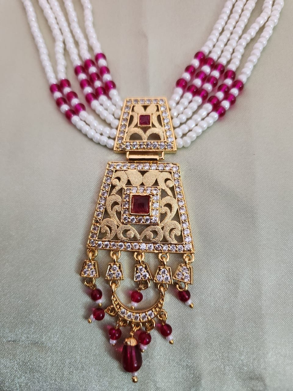 One Gram Gold Polish Plated Rajasthani Short Raani Haar set - Image 3