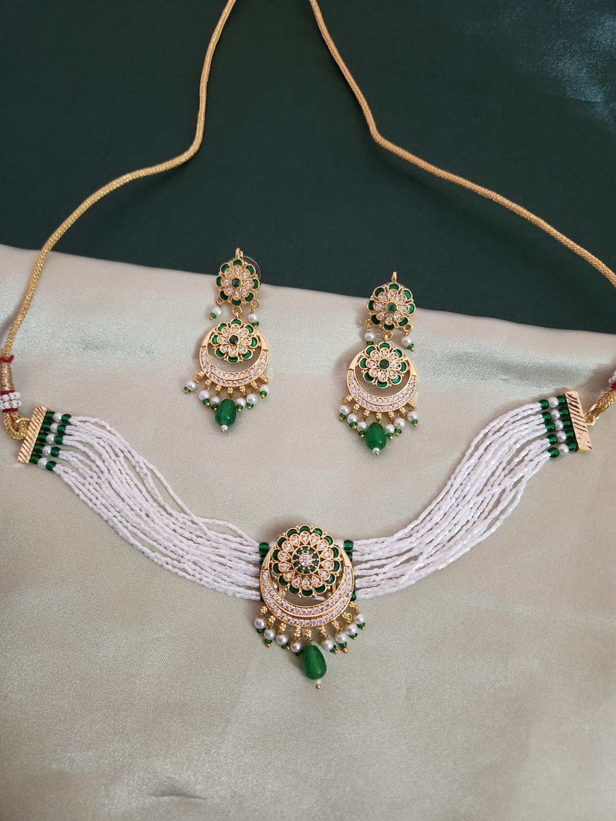 One Gram Gold Polish Plated Jodhpuri Jewellery Set