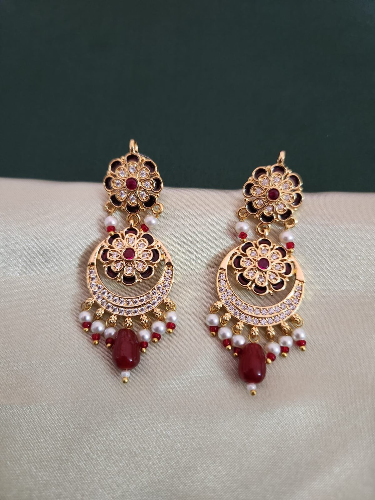 One Gram Gold Polish Plated Rajasthani Chand Tara Choker Necklace With Earrings - Image 3