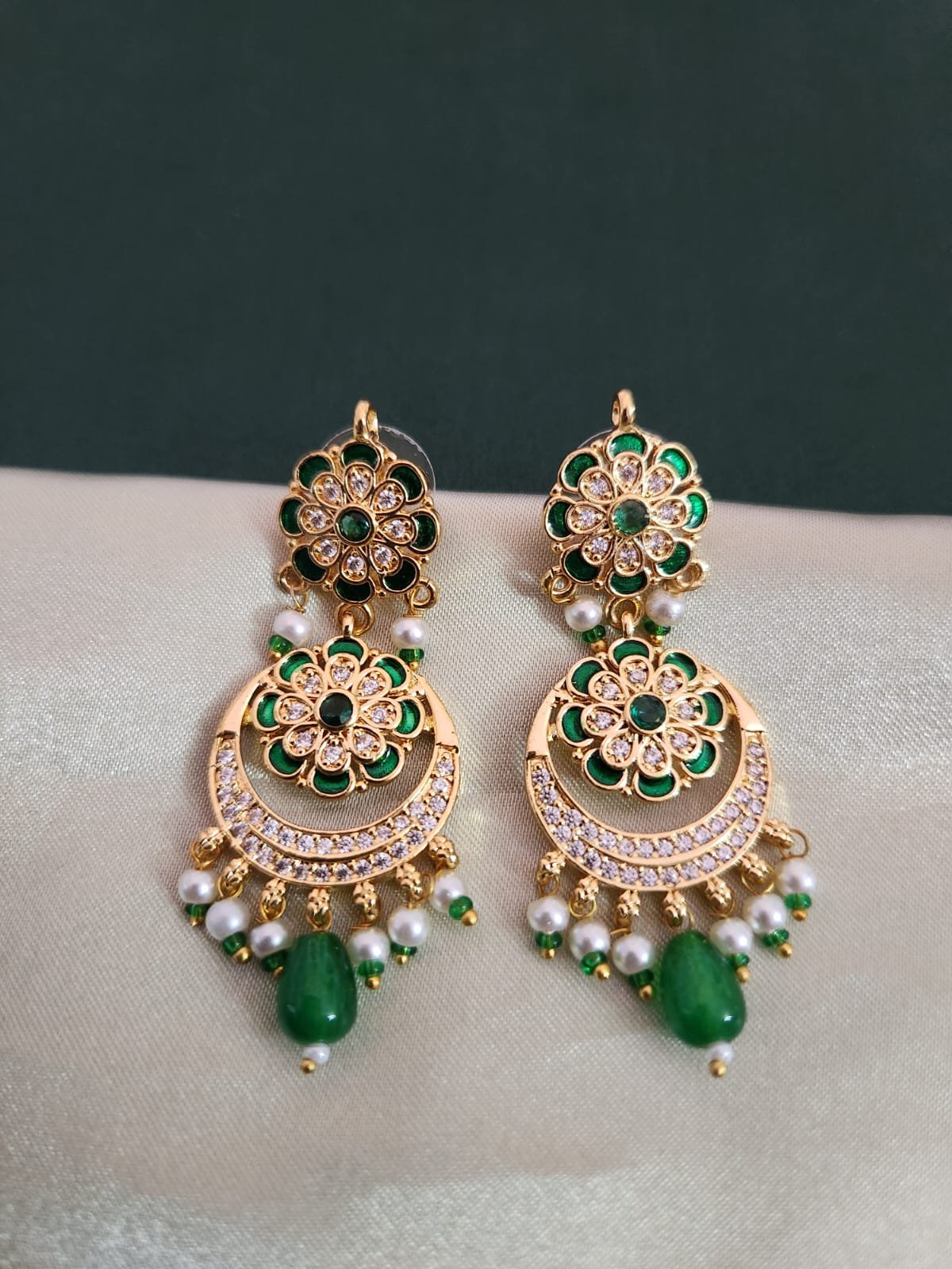 One Gram Gold Polish Plated Jodhpuri Jewellery Set - Image 2