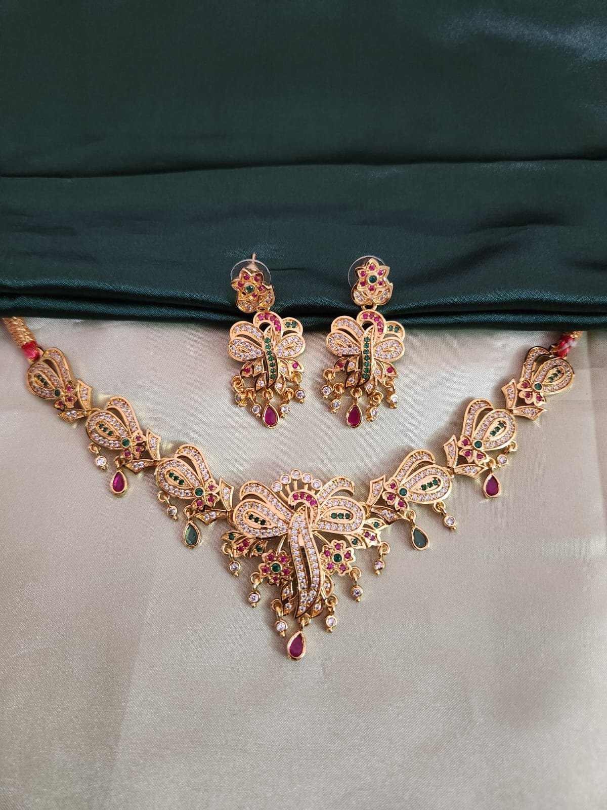 One Gram Gold Polish Plated Rajasthani Haar Set